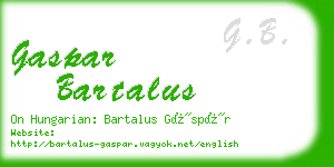 gaspar bartalus business card